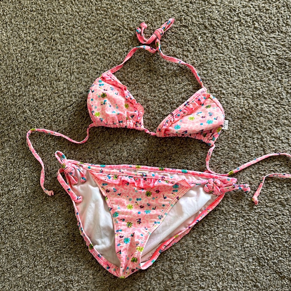 Old Navy Pink Floral String Bikini